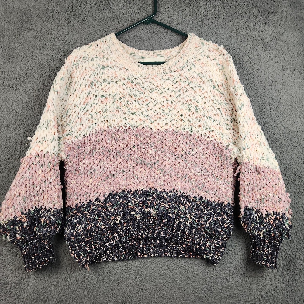 Anthropologie Pinch Multicolor Chunky Loop Knit Sweater Womens Small Boho-Chic